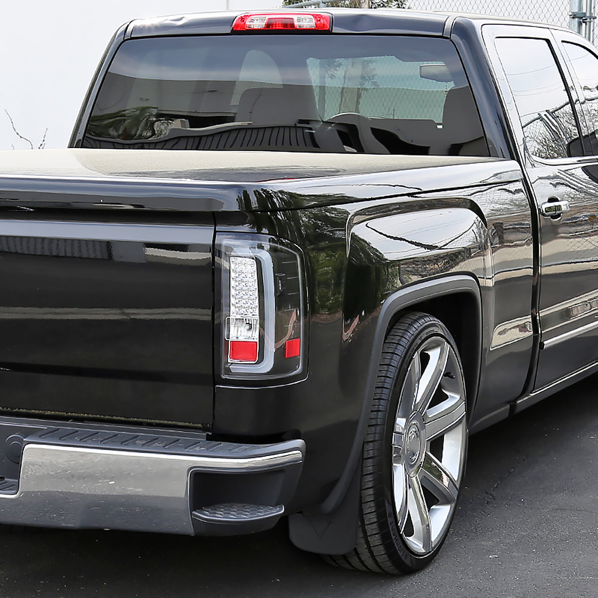 2014-2018 GMC Sierra 1500/2500HD/3500HD ABS Front & Rear Mud Flap Splash Guards (Single Rear Wheel Models Only)