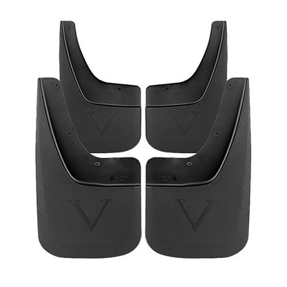 2014-2018 GMC Sierra 1500/2500HD/3500HD ABS Front & Rear Mud Flap Splash Guards (Single Rear Wheel Models Only)