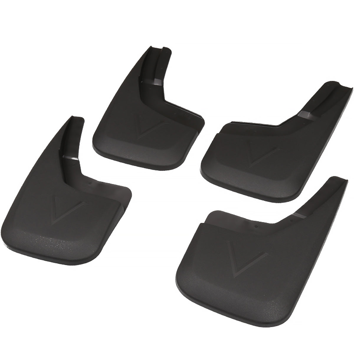 2014-2018 Chevrolet Silverado 1500/2500HD/3500HD ABS Front & Rear Mud Flap Splash Guards (Models without Fender Flares & Single Rear Wheel)