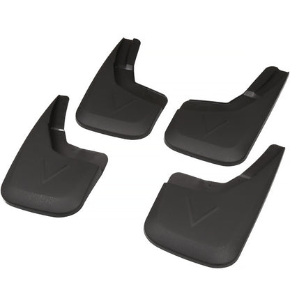 2014-2018 Chevrolet Silverado 1500/2500HD/3500HD ABS Front & Rear Mud Flap Splash Guards (Models without Fender Flares & Single Rear Wheel)