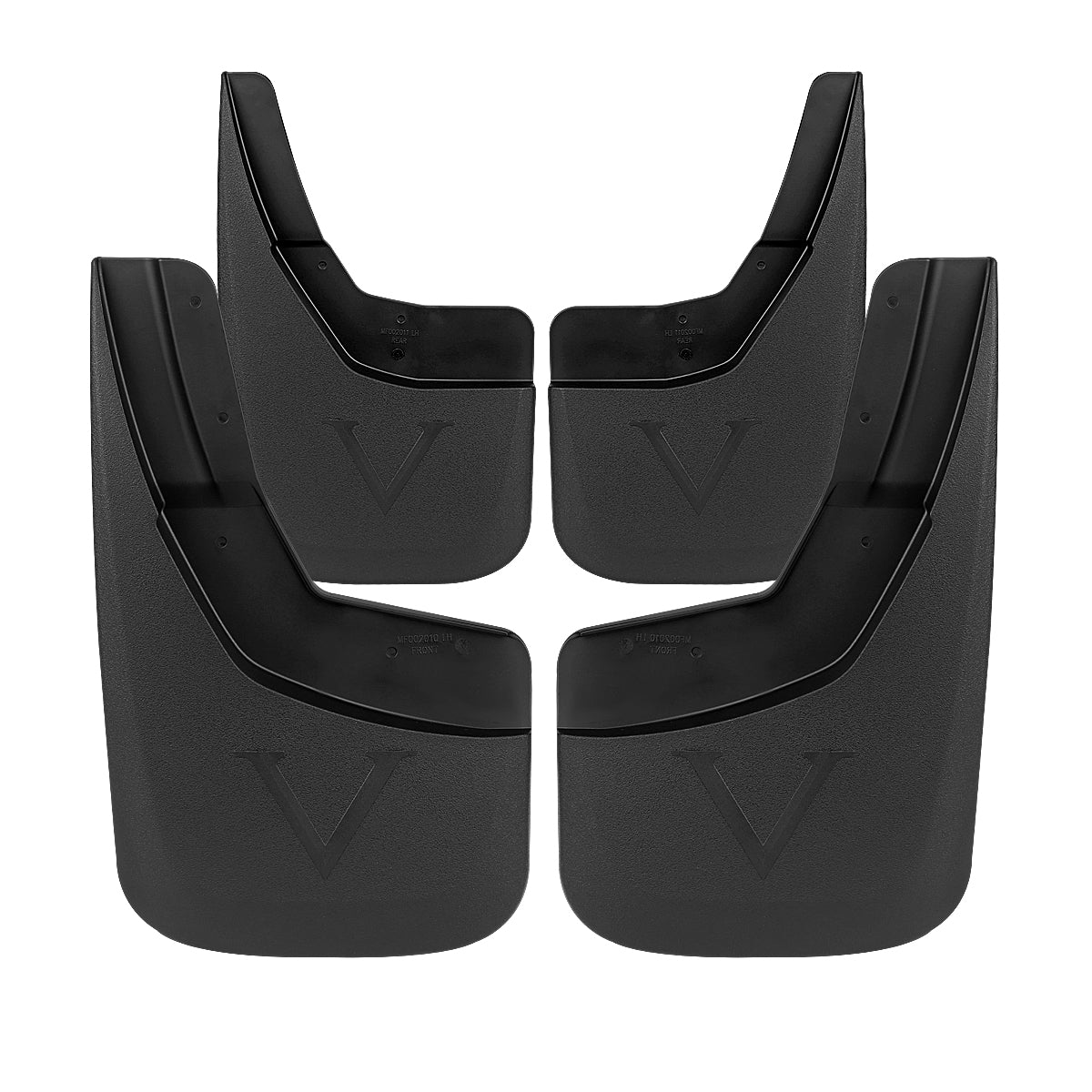 2014-2018 Chevrolet Silverado 1500/2500HD/3500HD ABS Front & Rear Mud Flap Splash Guards (Models without Fender Flares & Single Rear Wheel)
