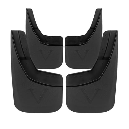 2014-2018 Chevrolet Silverado 1500/2500HD/3500HD ABS Front & Rear Mud Flap Splash Guards (Models without Fender Flares & Single Rear Wheel)