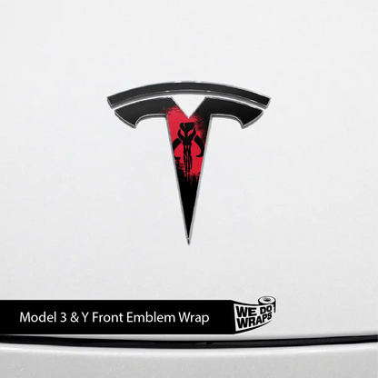 Mythosaur Tesla Emblem Decals (Front + Back) | Model 3