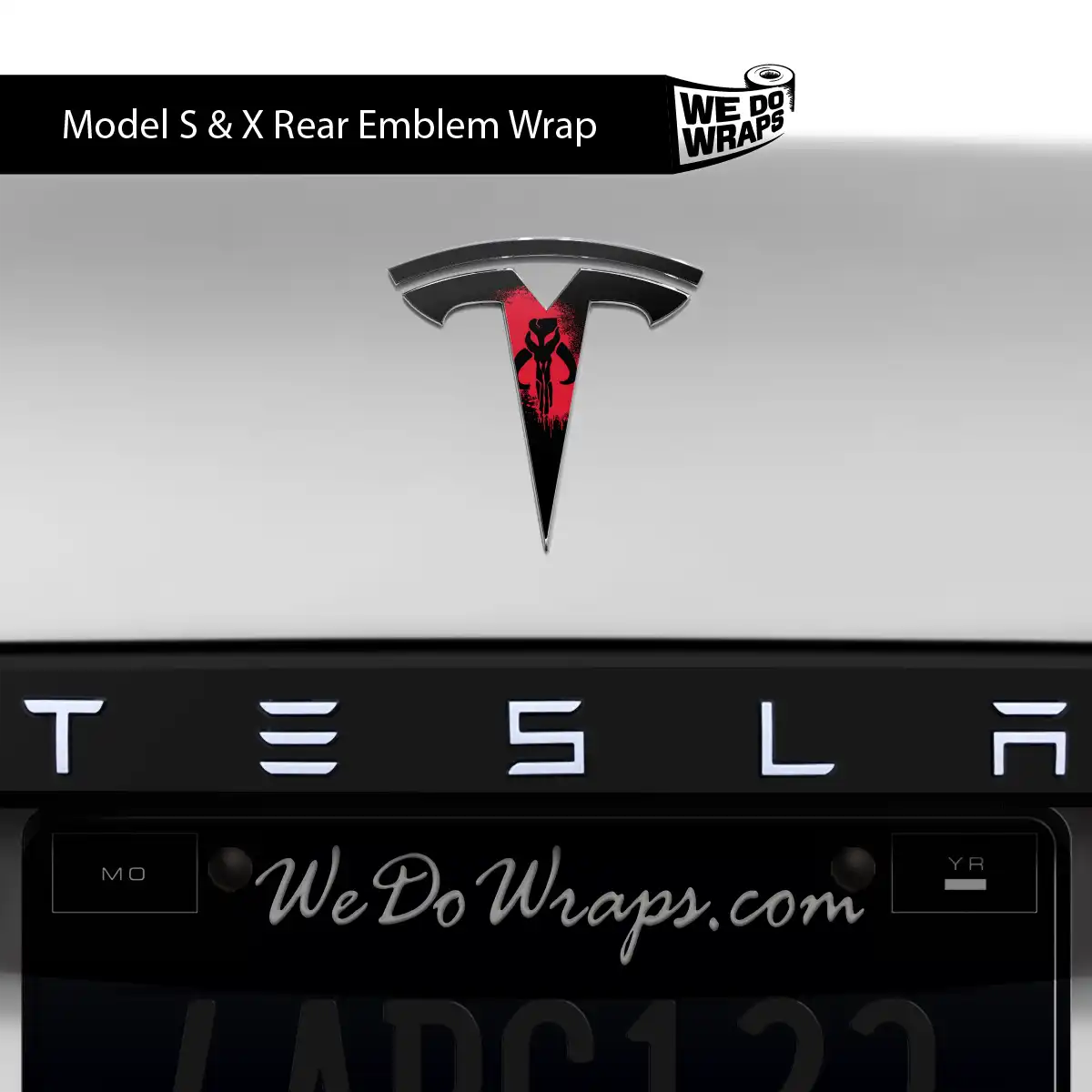 Mythosaur Tesla Emblem Decals (Front + Back) | Model X