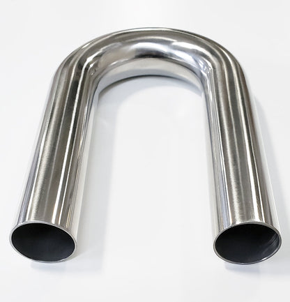 3.000" OD 16ga 180° Mandrel Bend - Polished OD - 6061 Aluminum - (4.500" CLR / 6.000" Legs)
