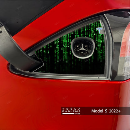 Digital Rain Tesla Charge Port Wrap | Model S