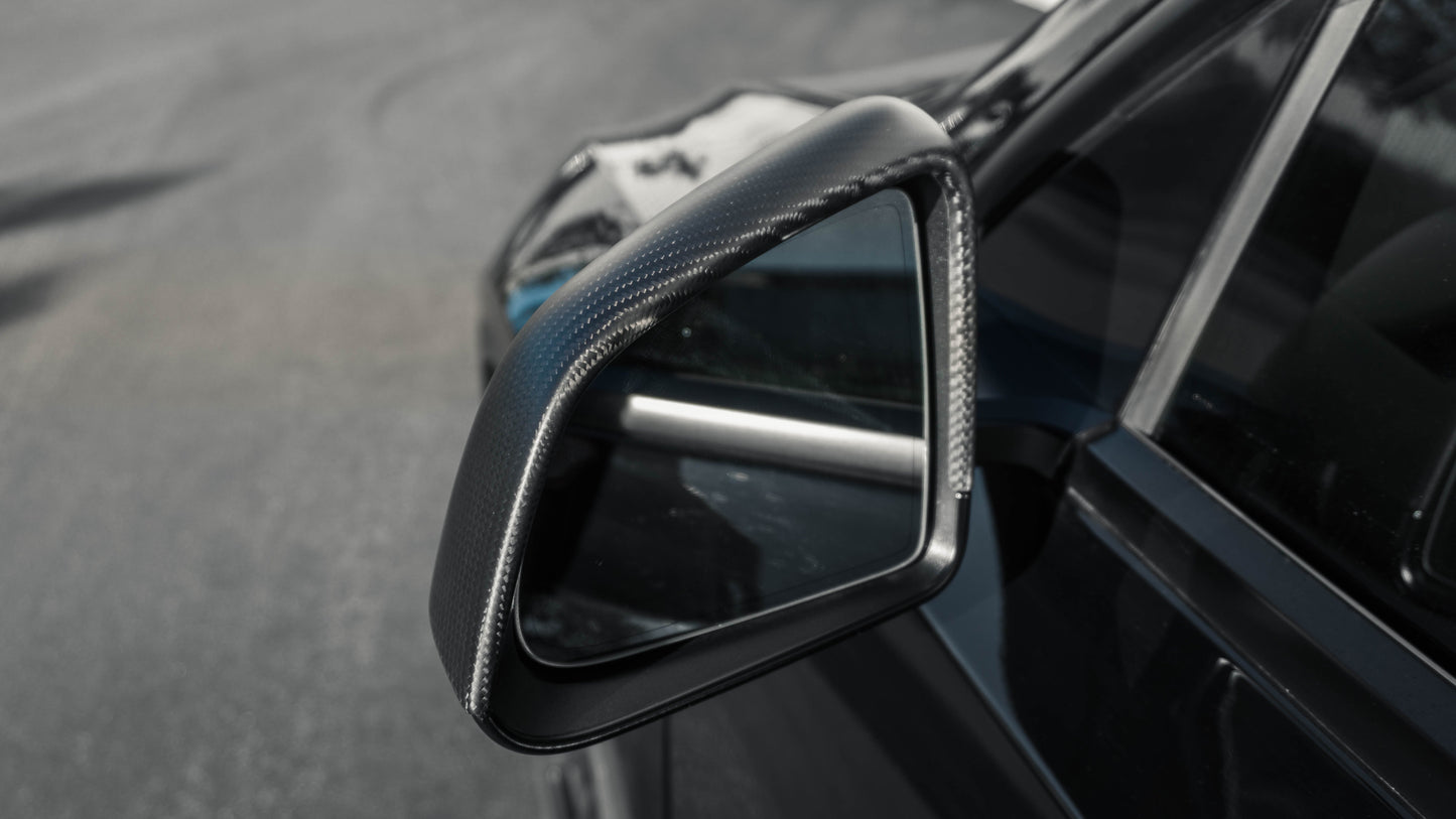 TESLA MODEL 3 Highland REAL CARBON FIBER SIDE REARVIEW MIRROR CAP COVERS IN MATTE & GLOSS