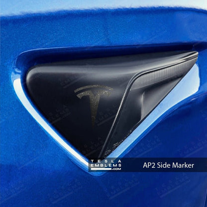 3M Matte Black Metallic Tesla Autopilot Camera Side Marker Decals (2pcs)