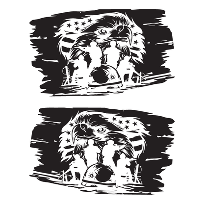 Battlefield Soldiers Rear Window Jeep Graphic