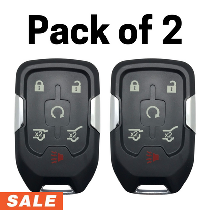 GMC Chevrolet 2014-2020 6 Button Smart Key for FCC: HYQ1AA (2 Pack)