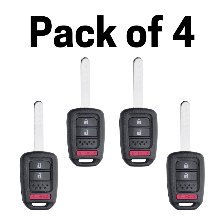 Honda 3 Button Remote Head Key 2013-2019 for FCC: MLBHLIK6-1T (4 Pack)