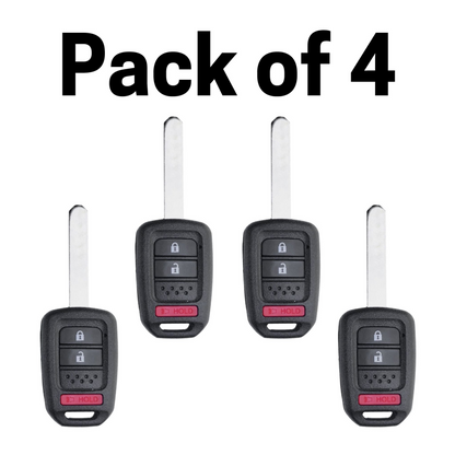 Honda 3 Button Remote Head Key 2013-2019 for FCC: MLBHLIK6-1T (4 Pack)