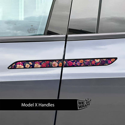 Midnight Bloom Tesla Door Handle Decals (4pcs)