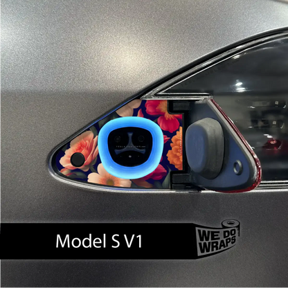 Midnight Bloom Tesla Charge Port Wrap | Model S