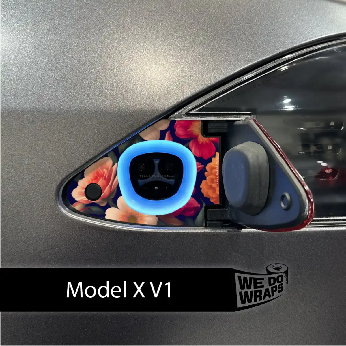 Midnight Bloom Tesla Charge Port Wrap | Model X