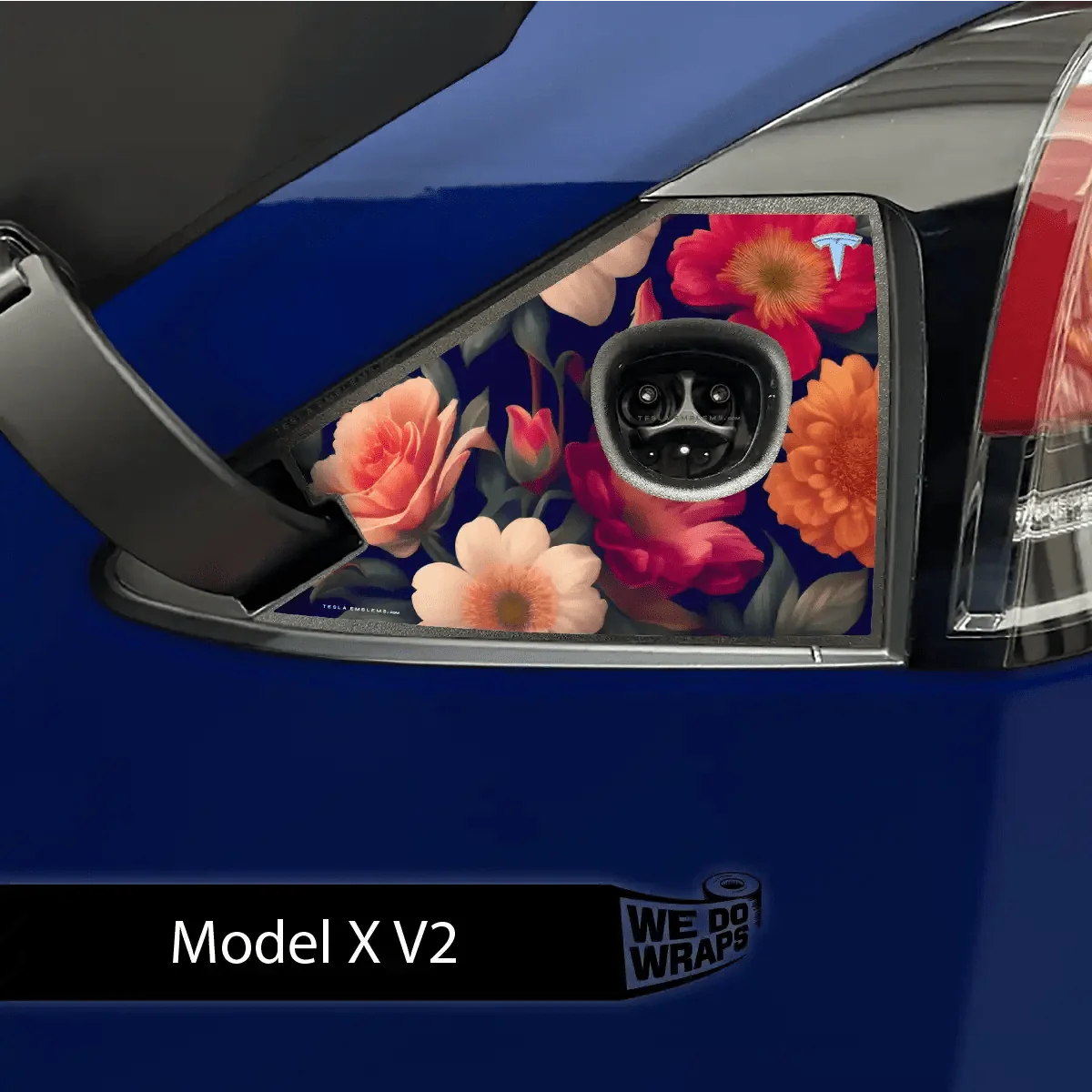Midnight Bloom Tesla Charge Port Wrap | Model X