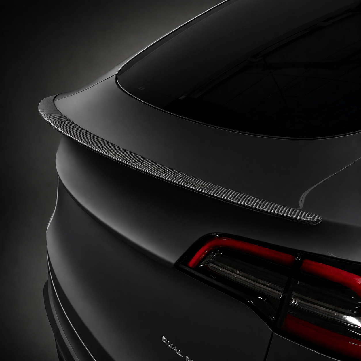 TESLA MODEL Y REAR TRUNK SPOILER REAL PRE-PREG DRY CARBON FIBER MATTE OR GLOSS
