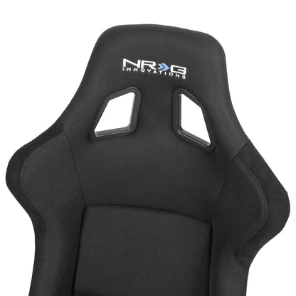 Universal NRG Black Fabric Blue Carbon Bucket Racing Seat Large