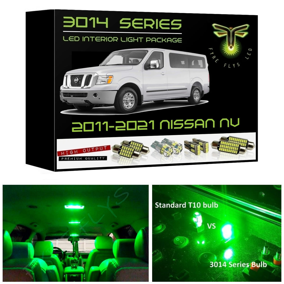 2011-2021 Nissan NV Super Bright 3014 Series LED interior light kit