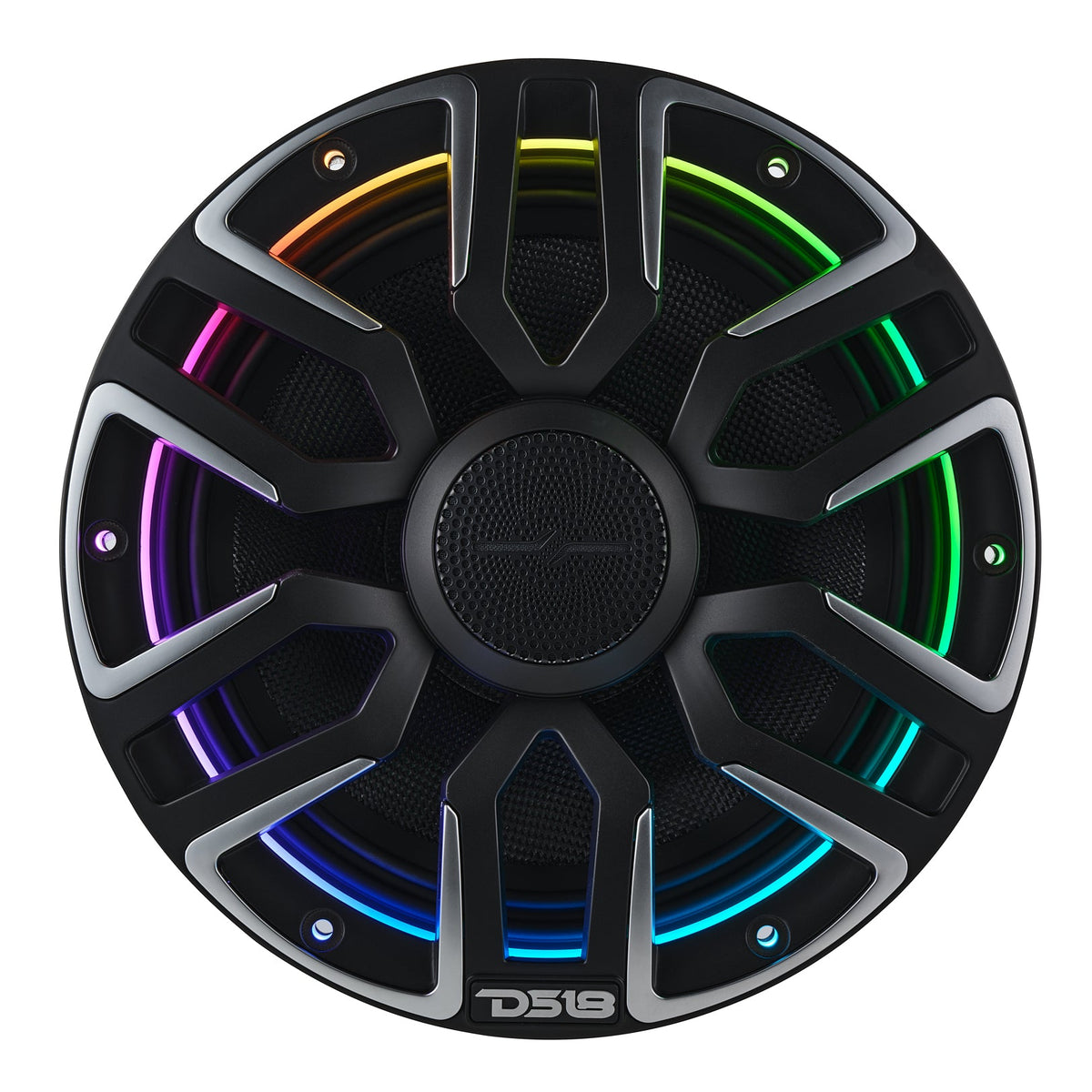 8” Marine Coaxial Speaker With Kevlar Cone, Bullet Tweeter, Neodymium Magnet, and Digital LED Lights | 200W RMS 4-Ohm