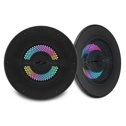 Luxury 6.5” 2-Way Marine Coaxial Speaker with Digital LED Lights and Flush Magnetic Mount Grille | 150W RMS 4-Ohm