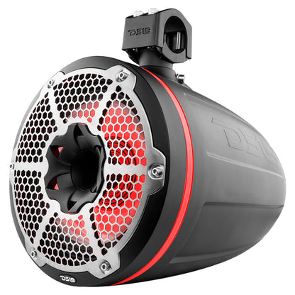 NXL 10" Neodymium Marine and Powersports Towers with Built-in Passive Radiator, 1" Driver and LED RGB Lights 300 Watts Rms