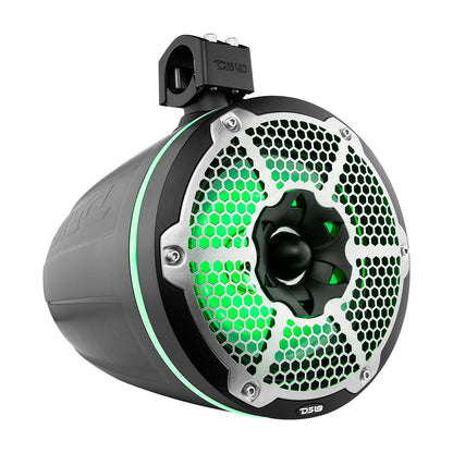 NXL 10" Neodymium Marine and Powersports Towers with Built-in Passive Radiator, 1" Driver and LED RGB Lights 300 Watts Rms