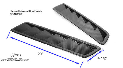 Carbon Fiber Universal Fitment Hood Vents, Long