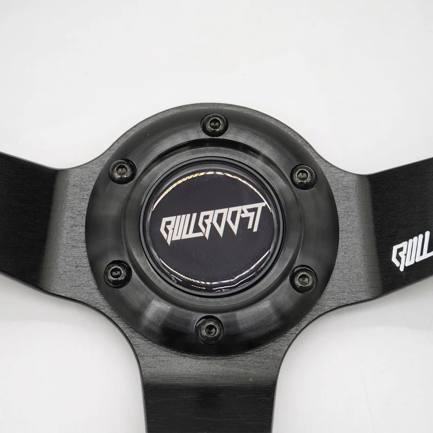 Bull Boost Performance RYŪŌKEN™ 350mm Deep Dish Steering Wheel – Black Alcantara Suede