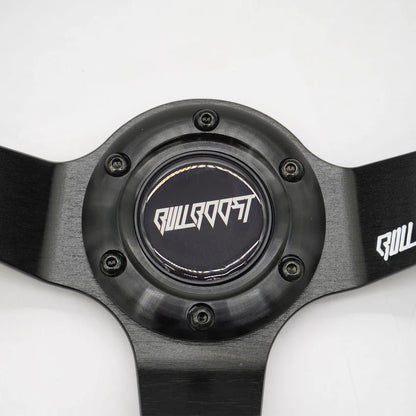 Bull Boost Performance RYŪŌKEN™ 350mm Deep Dish Steering Wheel – Black Alcantara Suede