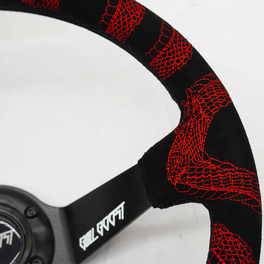 Bull Boost Performance RYŪŌKEN™ 350mm Deep Dish Steering Wheel – Black Alcantara Suede