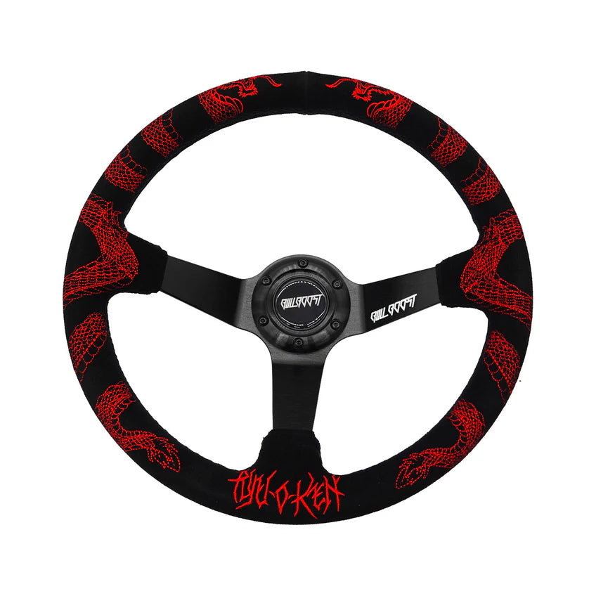 Bull Boost Performance RYŪŌKEN™ 350mm Deep Dish Steering Wheel – Black Alcantara Suede