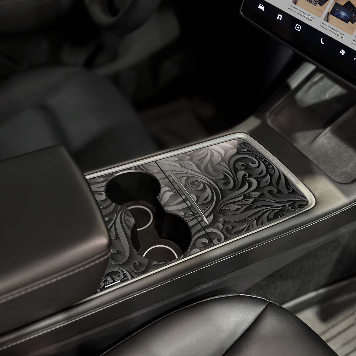 Nocturnal Petals | Tesla Center Console Wrap Kit | Model 3 '21-24