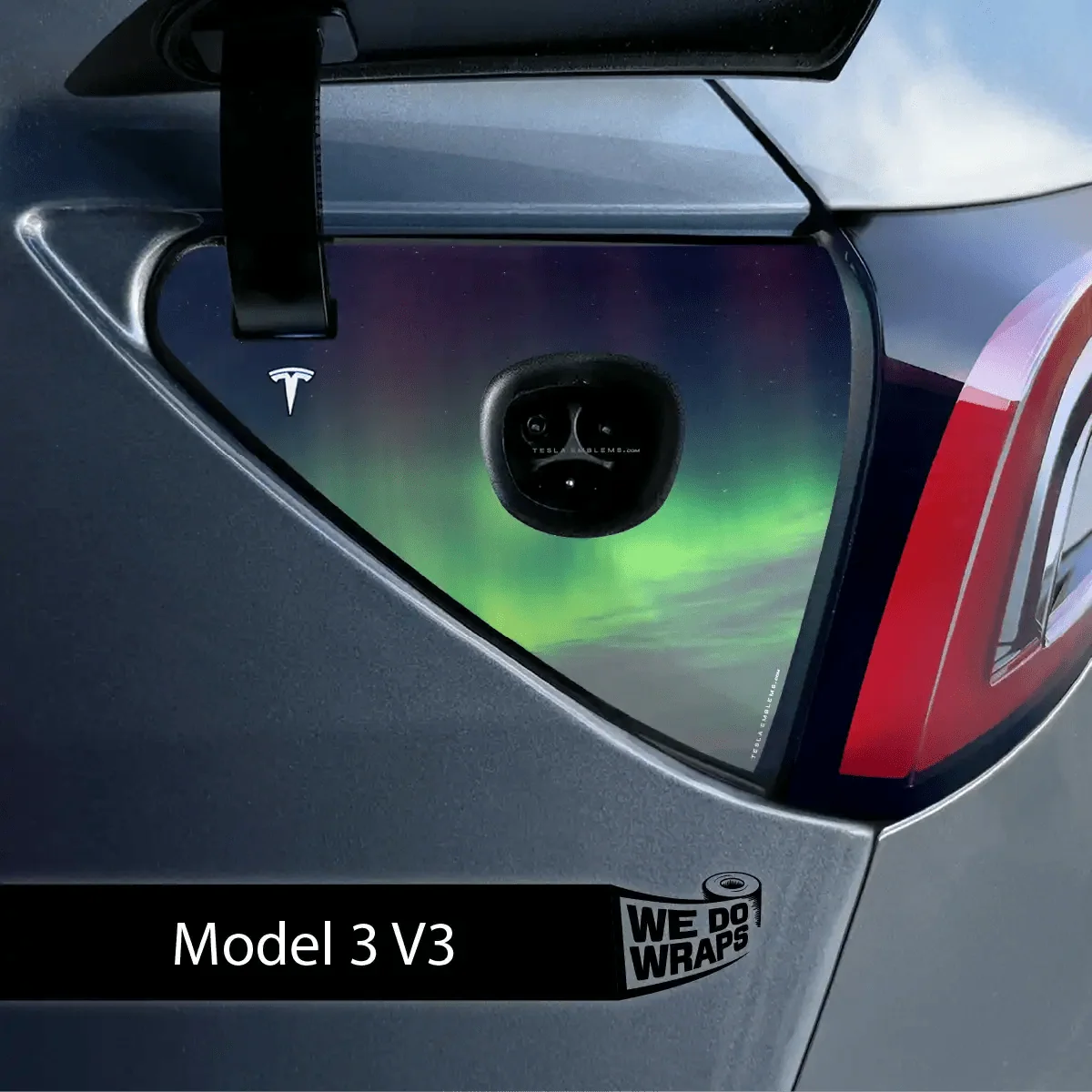 Northern Lights Tesla Charge Port Wrap | Model 3