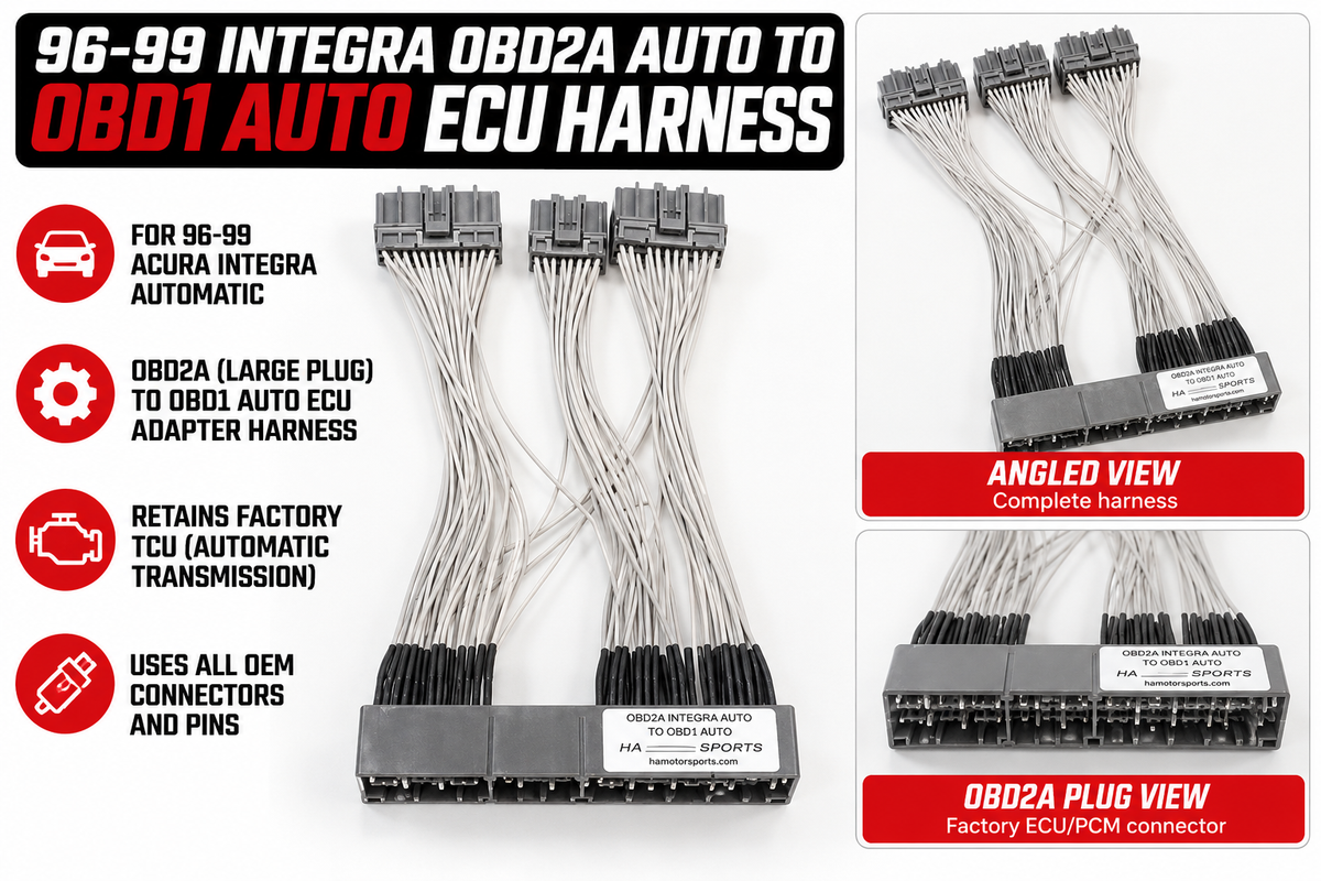 OBD2A to OBD1 Automatic ECU Jumper Harness for 1996-1999 Acura Integra