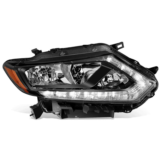 2014-2016 Nissan Rogue Halogen Headlights - Black Housing Right Side