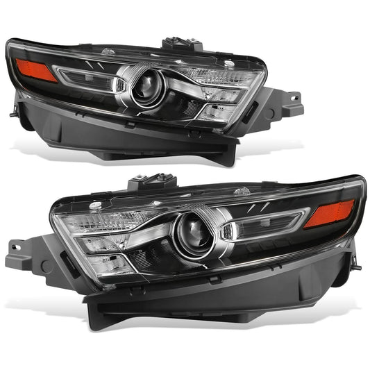 2013-2019 Ford Taurus OE Style Black Housing Headlights Set