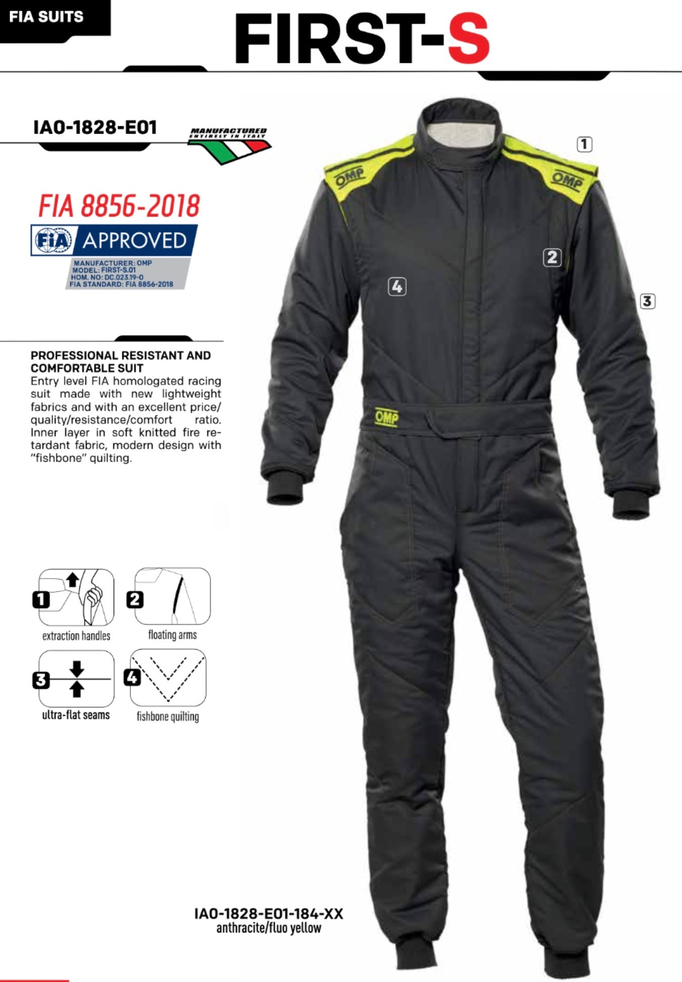 OMP FIRST-S Driver Race Suit
