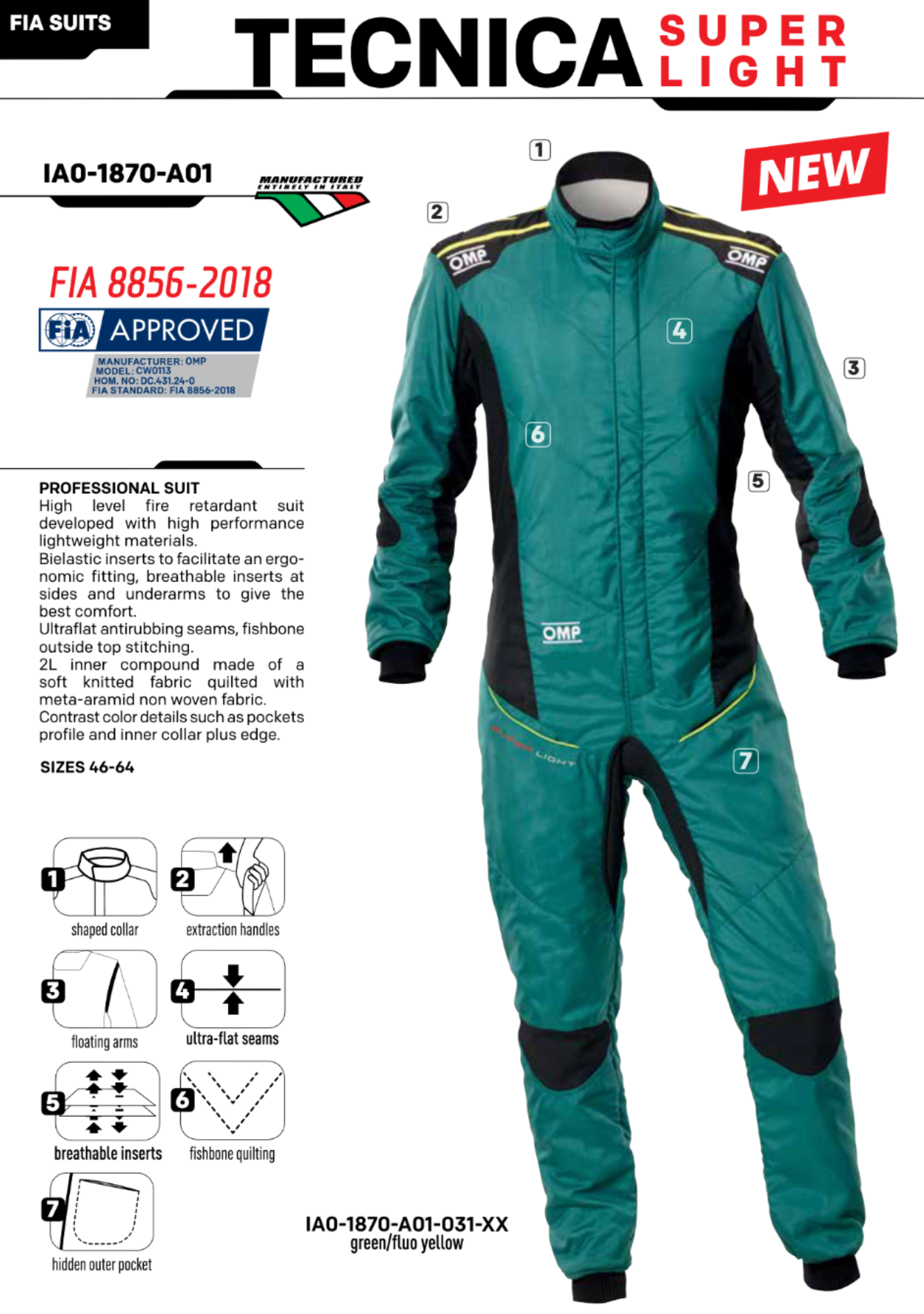 OMP Tecnica Super Light Driver Race Suit