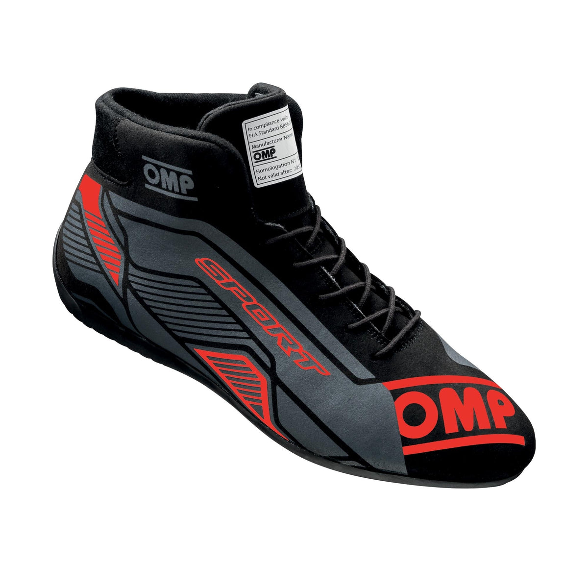 OMP SPORT SHOES FIA 8856 -2018 BLACK / RED SZ. 39
