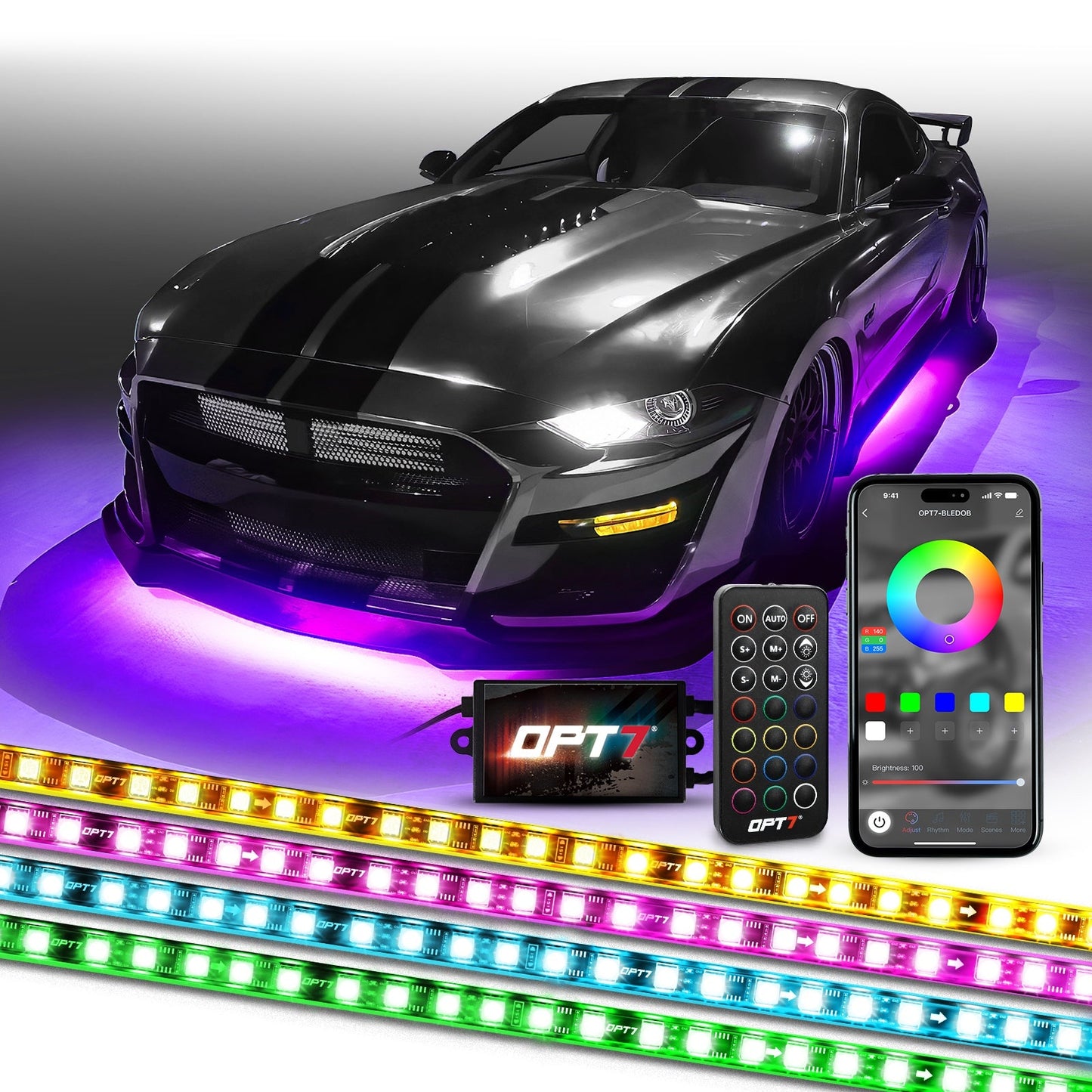 AURA Flexible LED Underglow Lighting Strip Kit