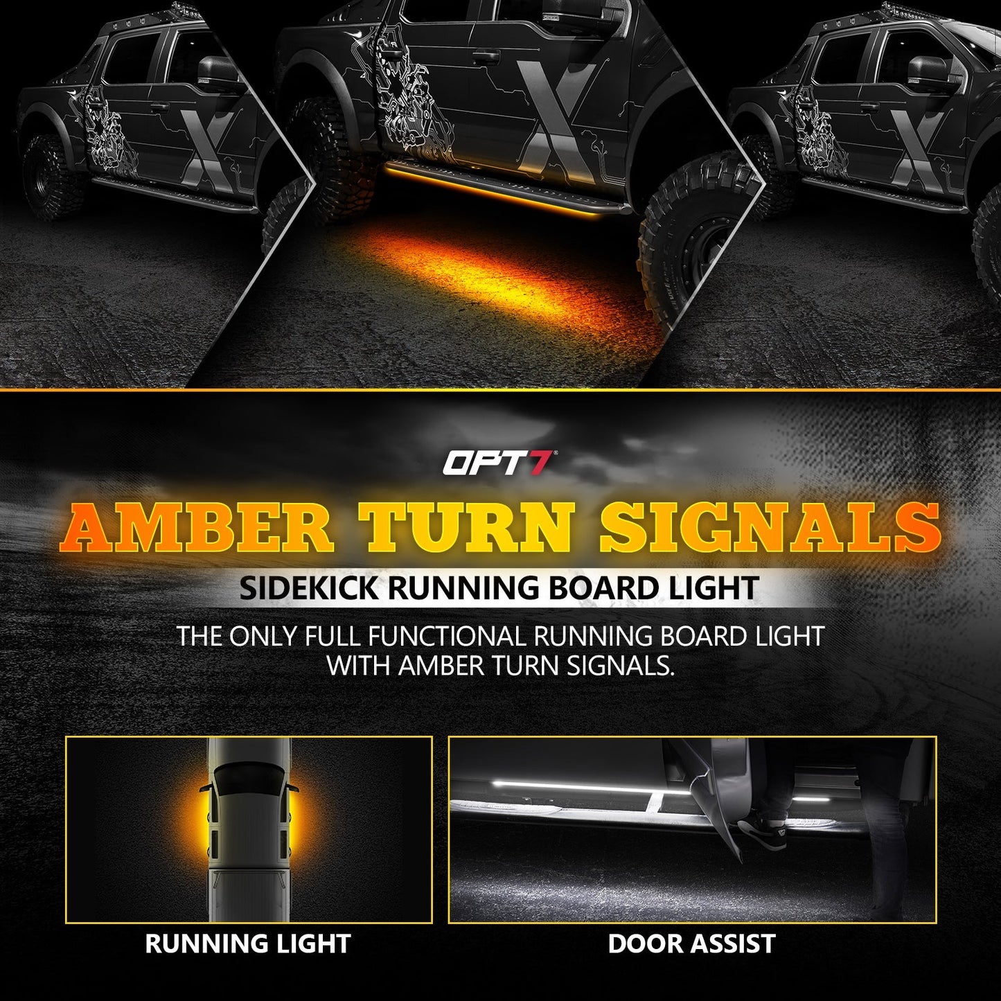 Sidekick Running Board 2PC Switchback LED Strip Kit