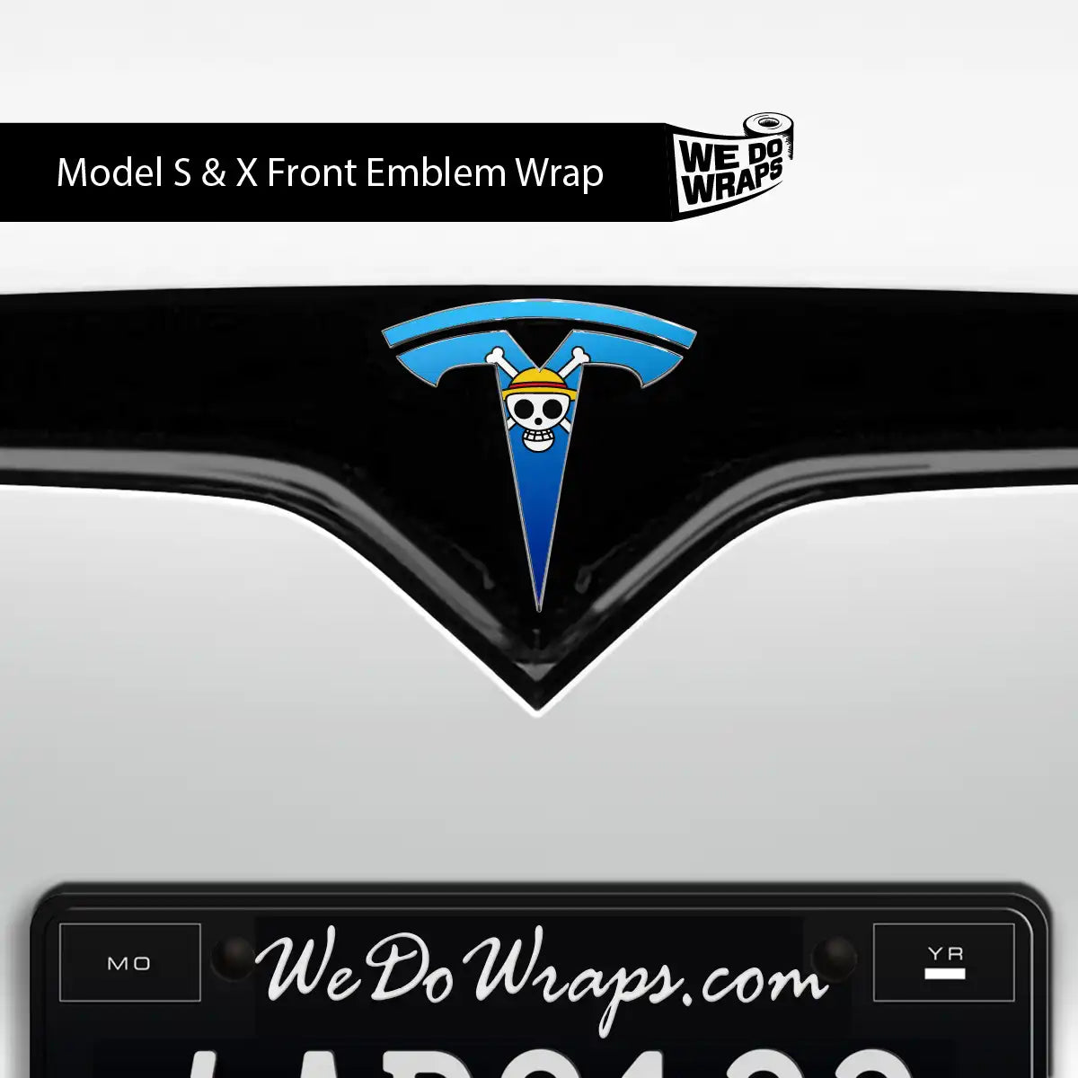 Straw Hat Pirate Tesla Emblem Decals (Front + Back) | Model X