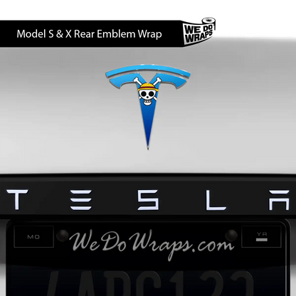 Straw Hat Pirate Tesla Emblem Decals (Front + Back) | Model X