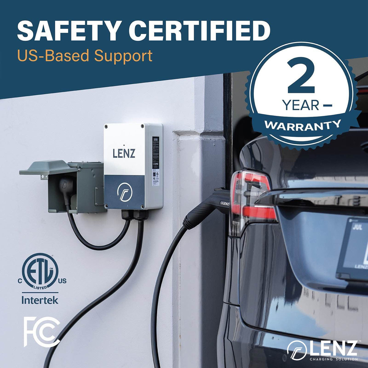 LENZ 50 Amp 125/250V NEMA 14-50 Power Outlet Box, Weatherproof Lockable Receptacle, ETL Safety Certified, for EVs RV Camper Trailer Home - NOT for Continuous Use (Collective)