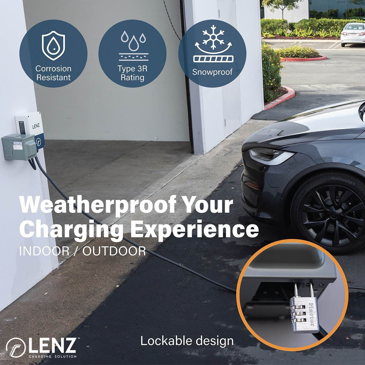 LENZ 50 Amp 125/250V NEMA 14-50 Power Outlet Box, Weatherproof Lockable Receptacle, ETL Safety Certified, for EVs RV Camper Trailer Home - NOT for Continuous Use (Collective)