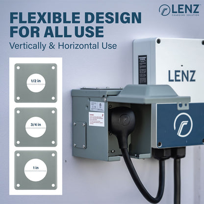 LENZ 50 Amp 125/250V NEMA 14-50 Power Outlet Box, Weatherproof Lockable Receptacle, ETL Safety Certified, for EVs RV Camper Trailer Home - NOT for Continuous Use (Collective)
