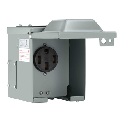 LENZ 50 Amp 125/250V NEMA 14-50 Power Outlet Box, Weatherproof Lockable Receptacle, ETL Safety Certified, for EVs RV Camper Trailer Home - NOT for Continuous Use (Collective)