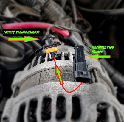 Mechman 400 Amp RVC Bypass High Output Alternator 2014+ Chevrolet GMC Cadillac - Purple Billet