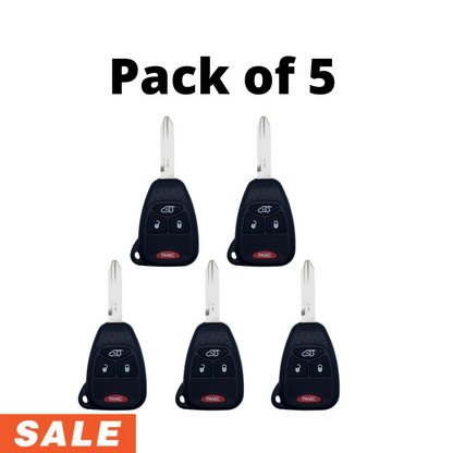 Chrysler Dodge Jeep 4 Btn Remote Head Key 2004-2016 for OHT692427AA / OHT692713AA - Pack of 5